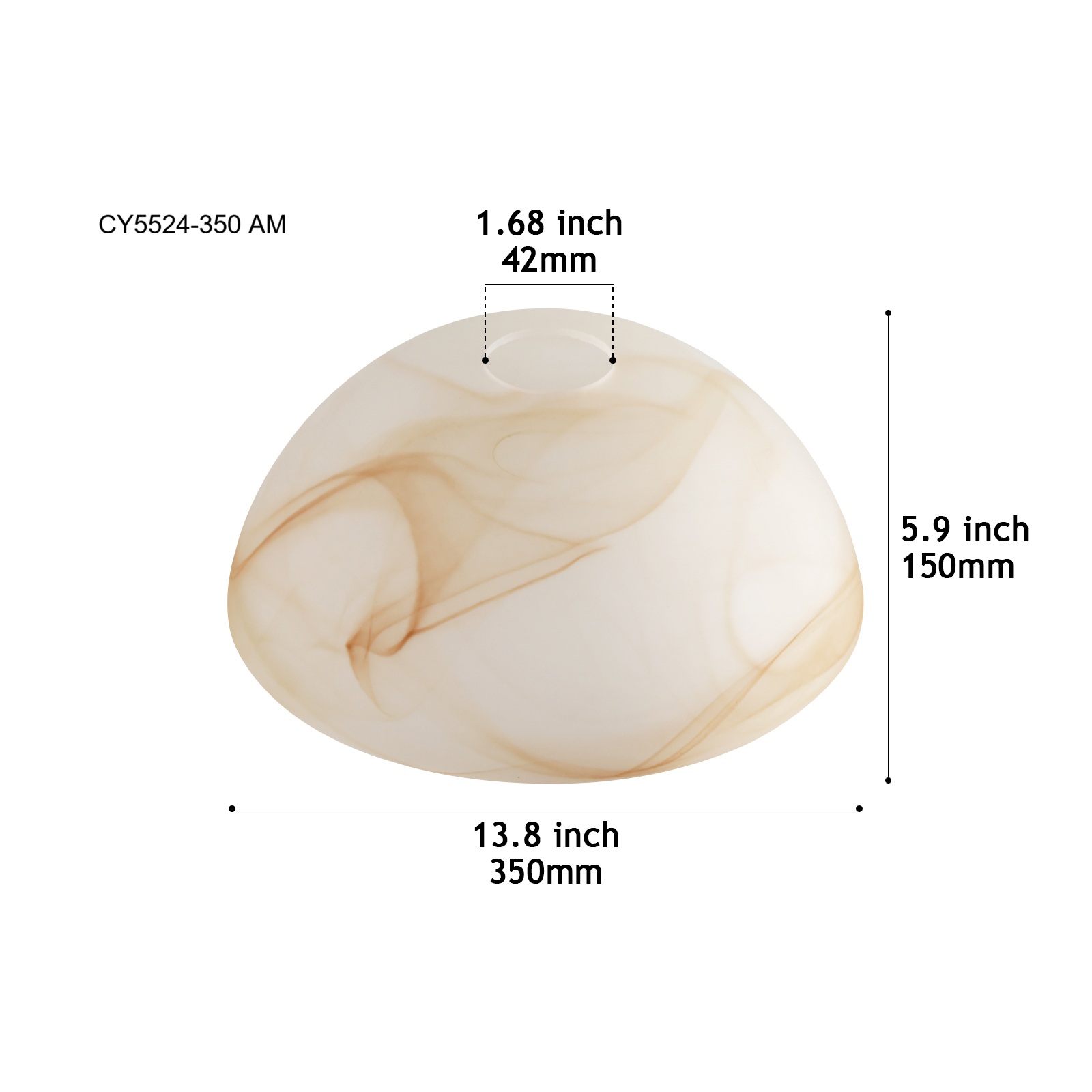 CY5524-350 AM alabaster-effect glass shade