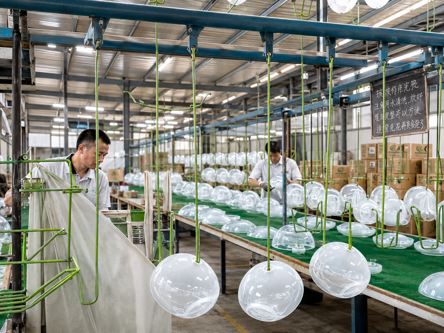 Glass shade production line