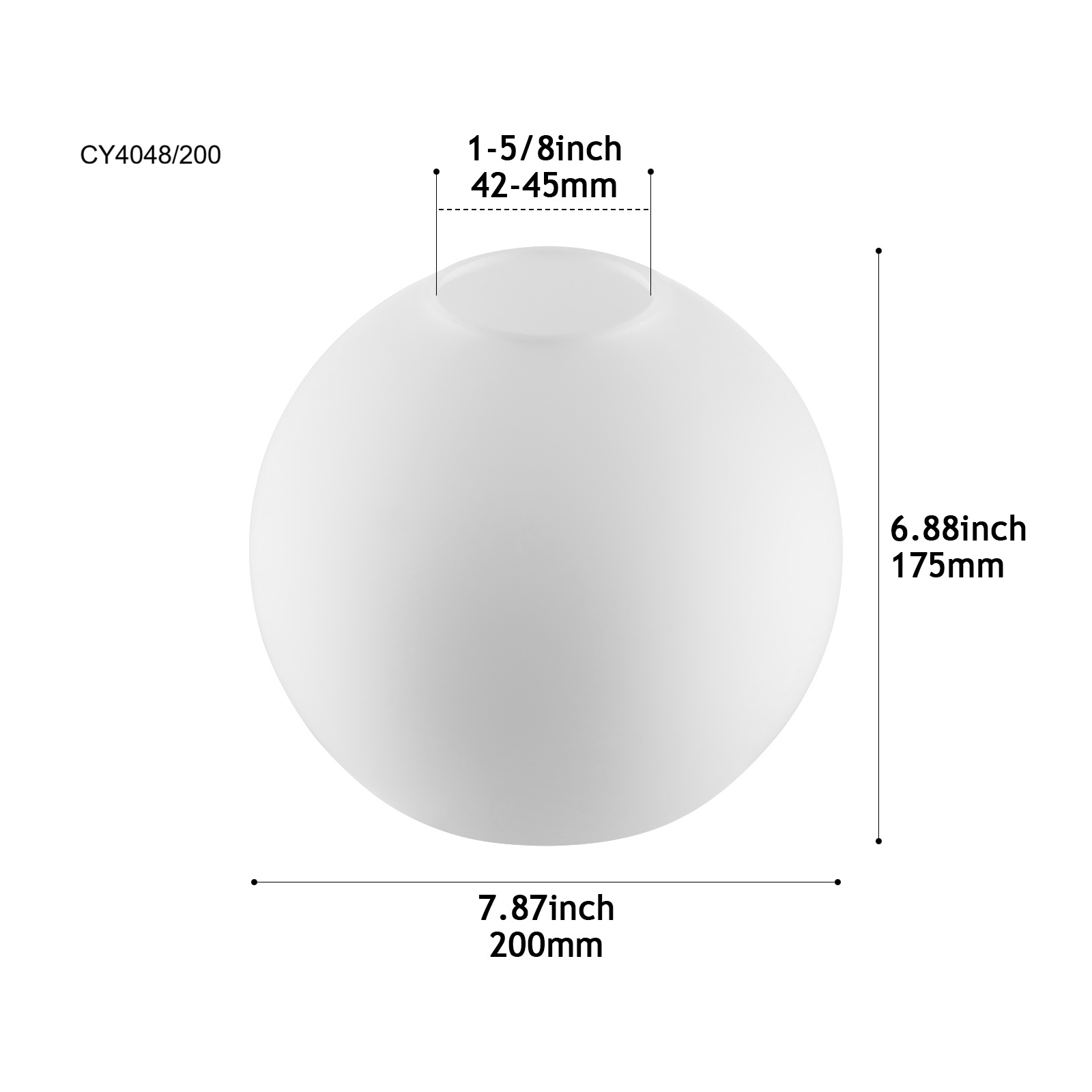 CY4048-200 opal glass shade