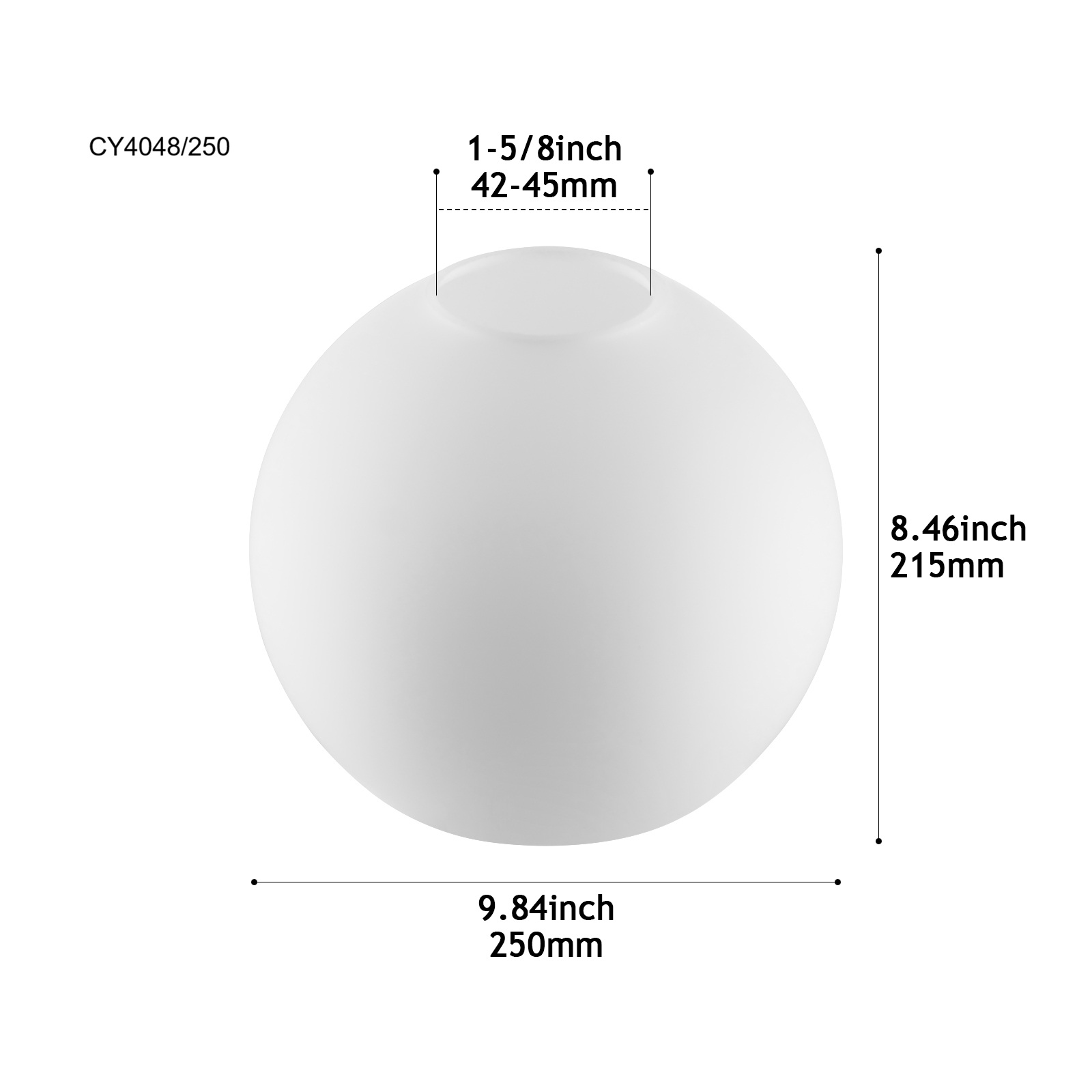 CY4048-250 opal glass shade