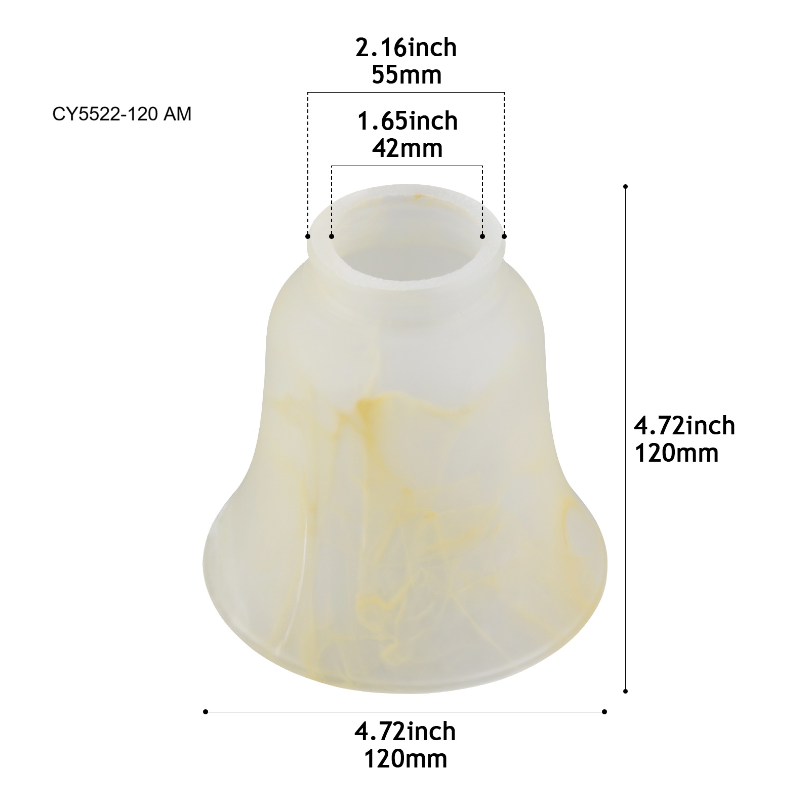 CY5522-120 AM Alabaster-Effect Glass Shade