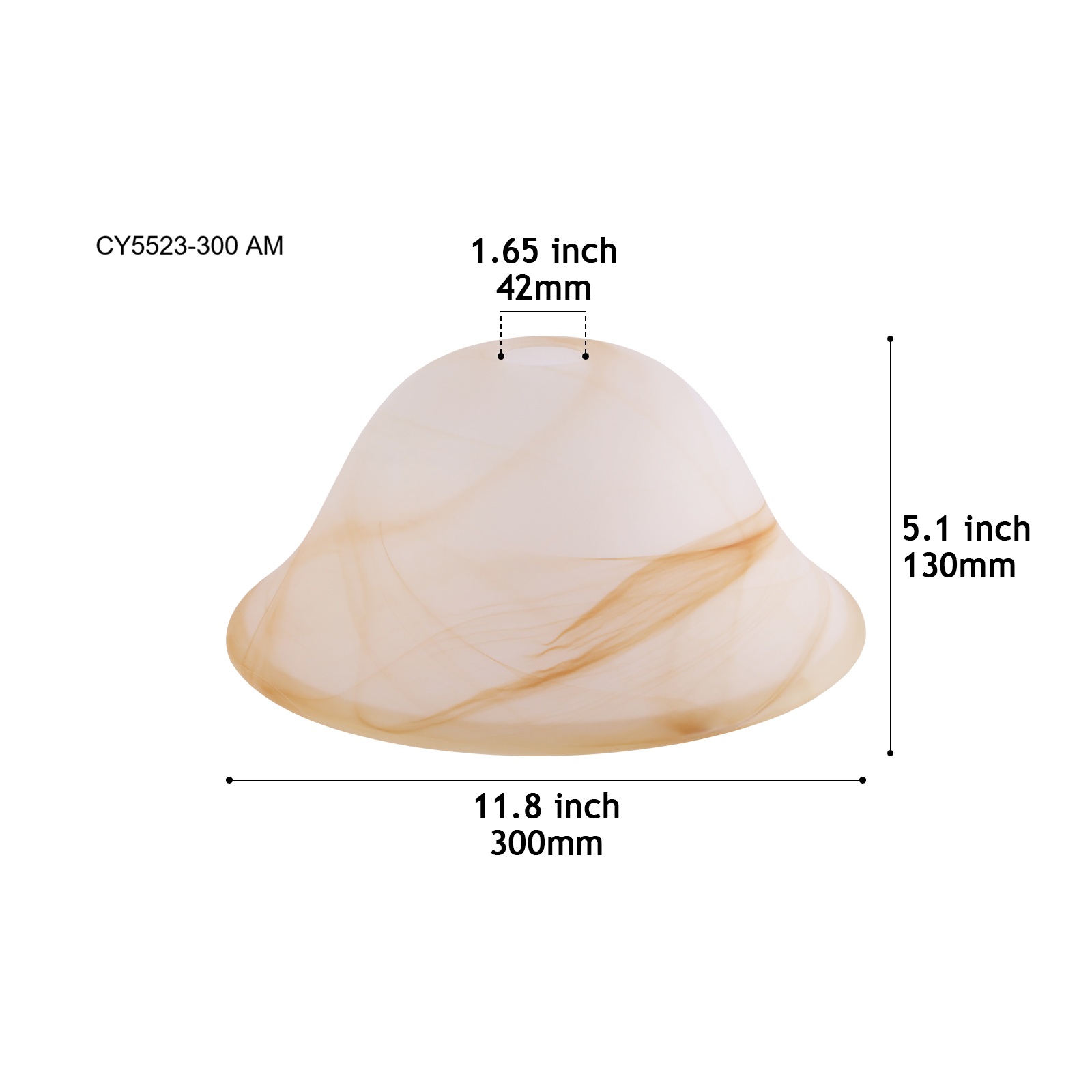 CY5523-300 AM Alabaster-Effect Glass Shade