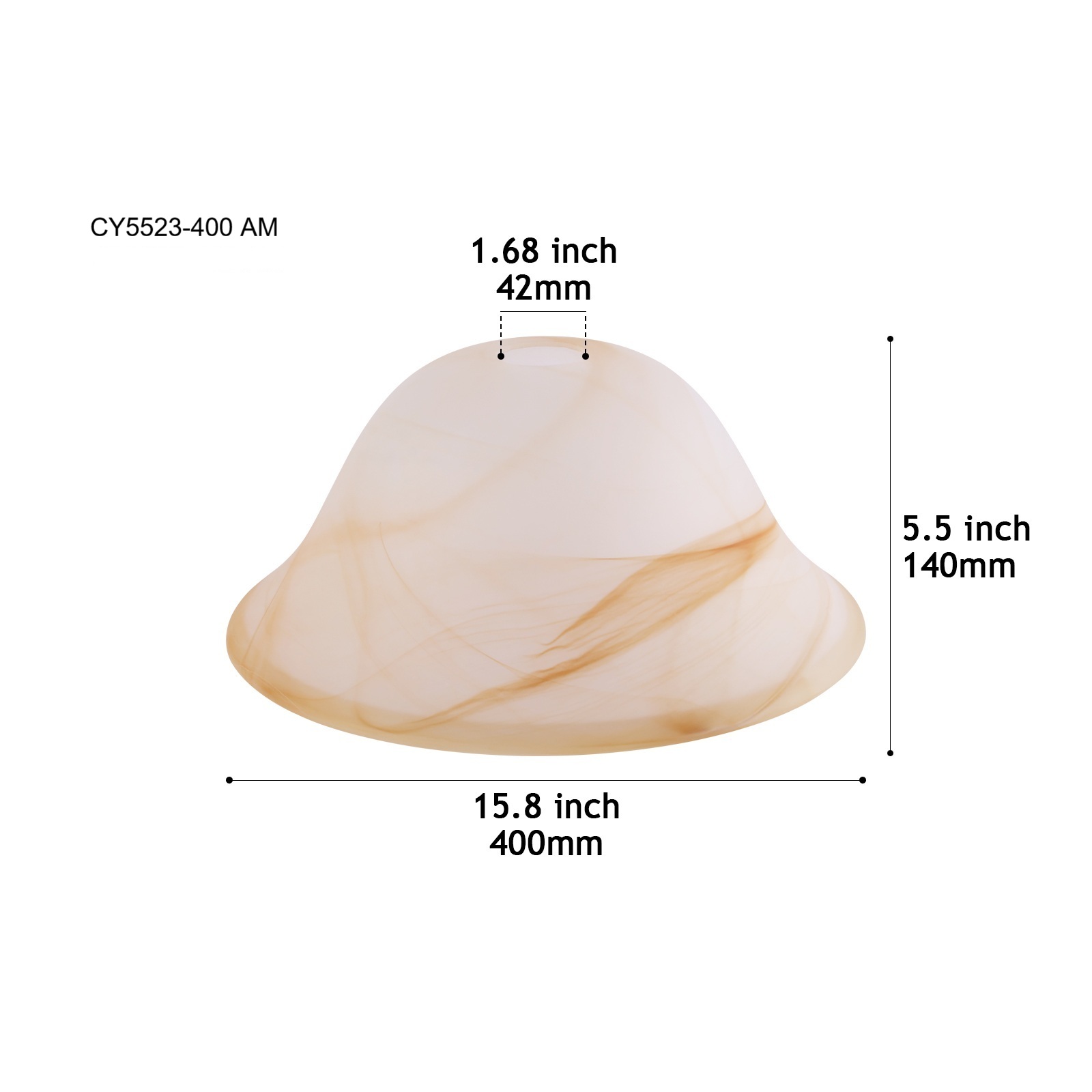 CY5523-400 AM Alabaster-Effect Glass Shade
