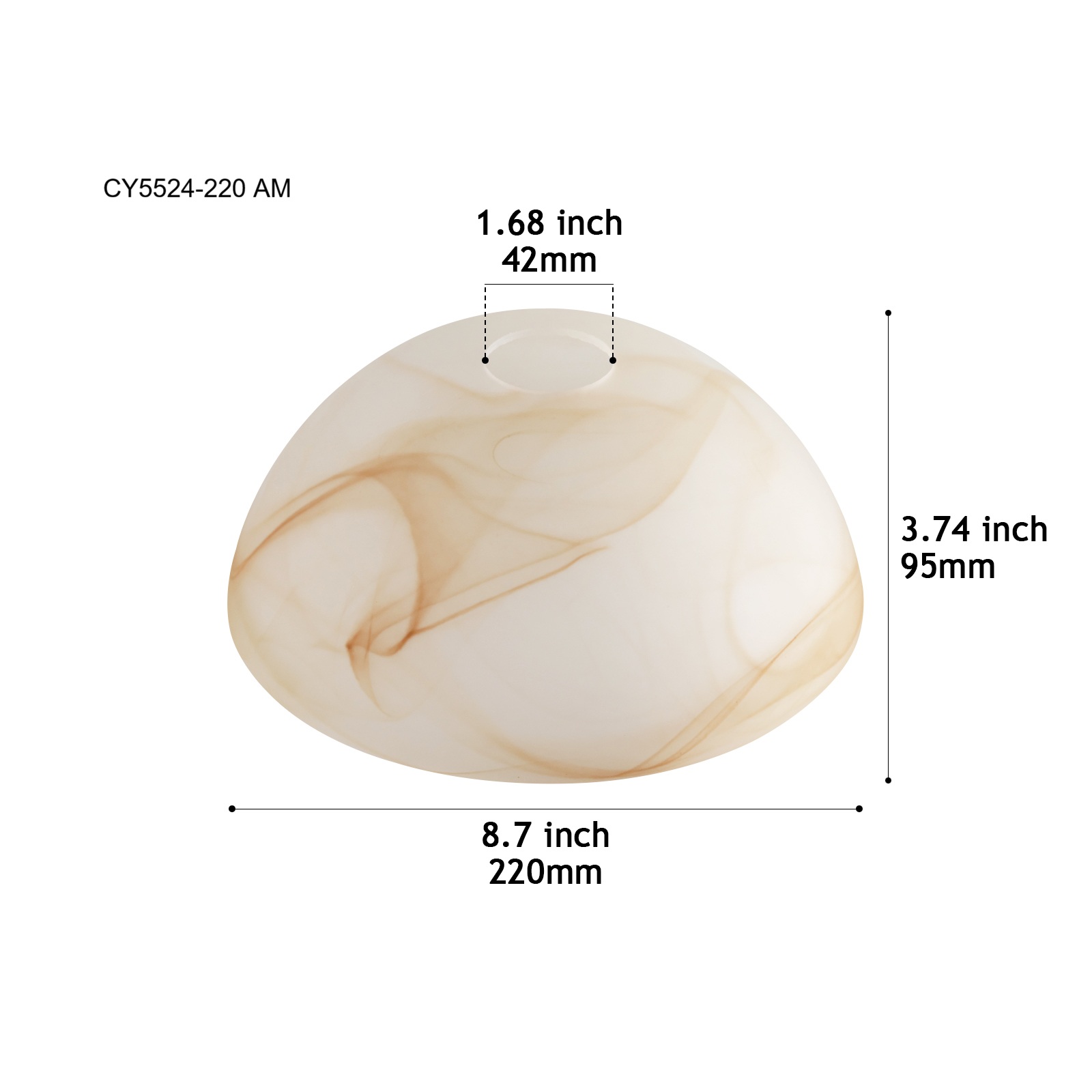 CY5524-220 AM Alabaster-Effect Glass Shade