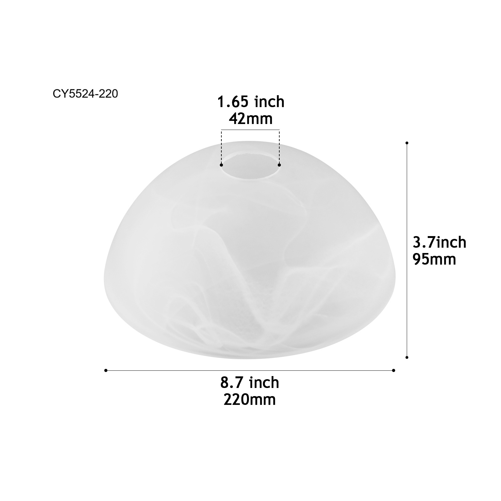 CY5524-220 Alabaster-Effect Glass Shade