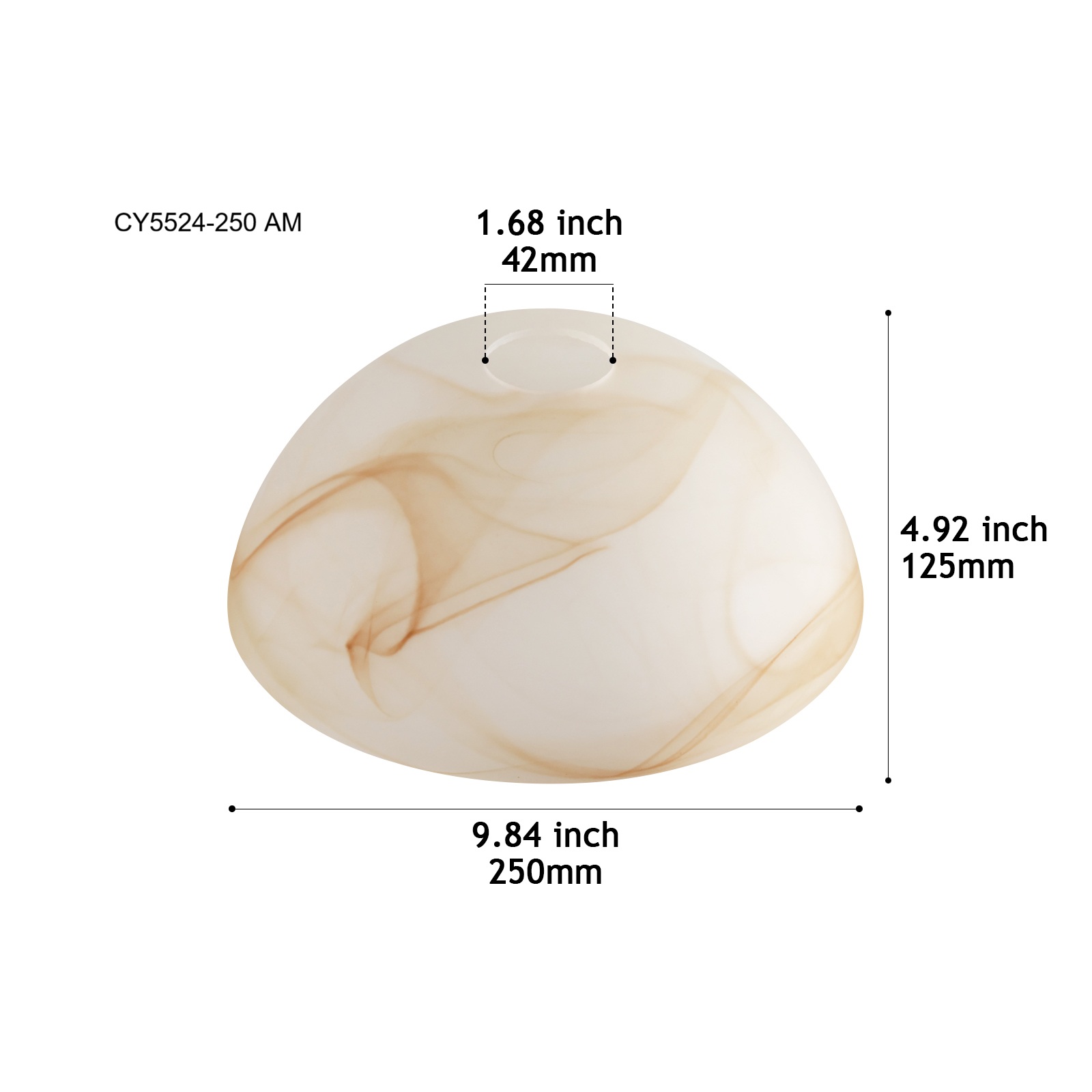 CY5524-250 AM Alabaster-Effect Glass Shade