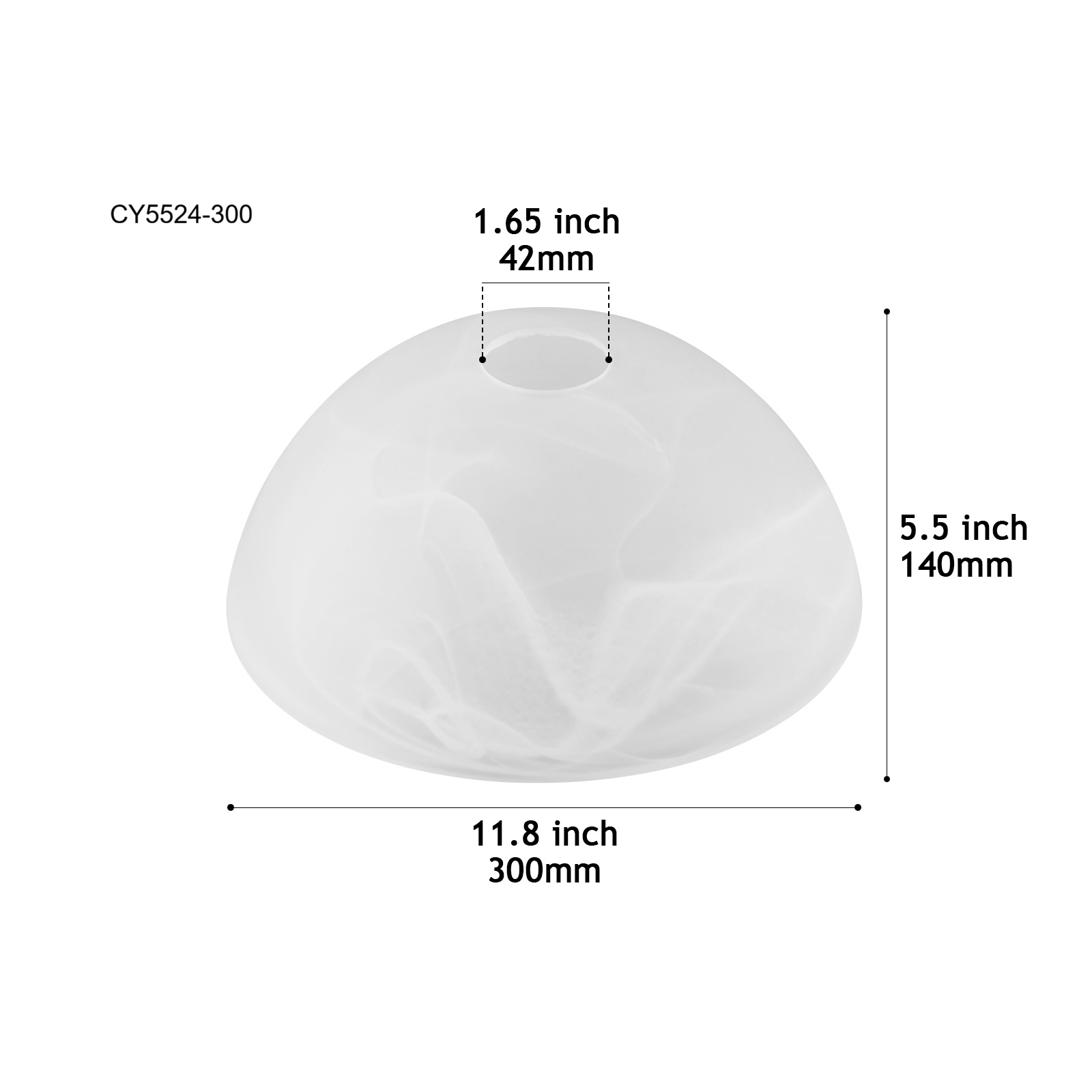 CY5524-300 Alabaster-Effect Glass Shade