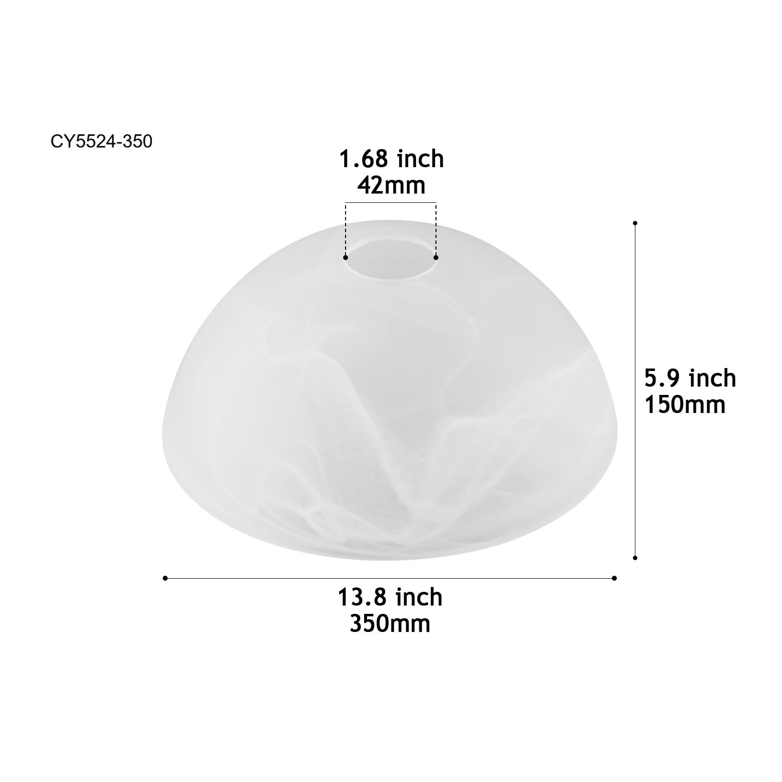CY5524-350 Alabaster-Effect Glass Shade