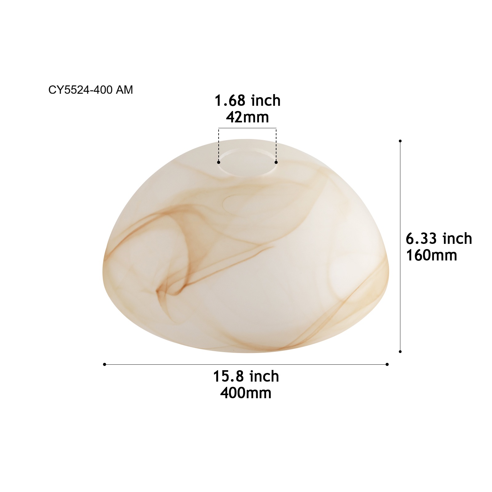 CY5524-400 AM Alabaster-Effect Glass Shade