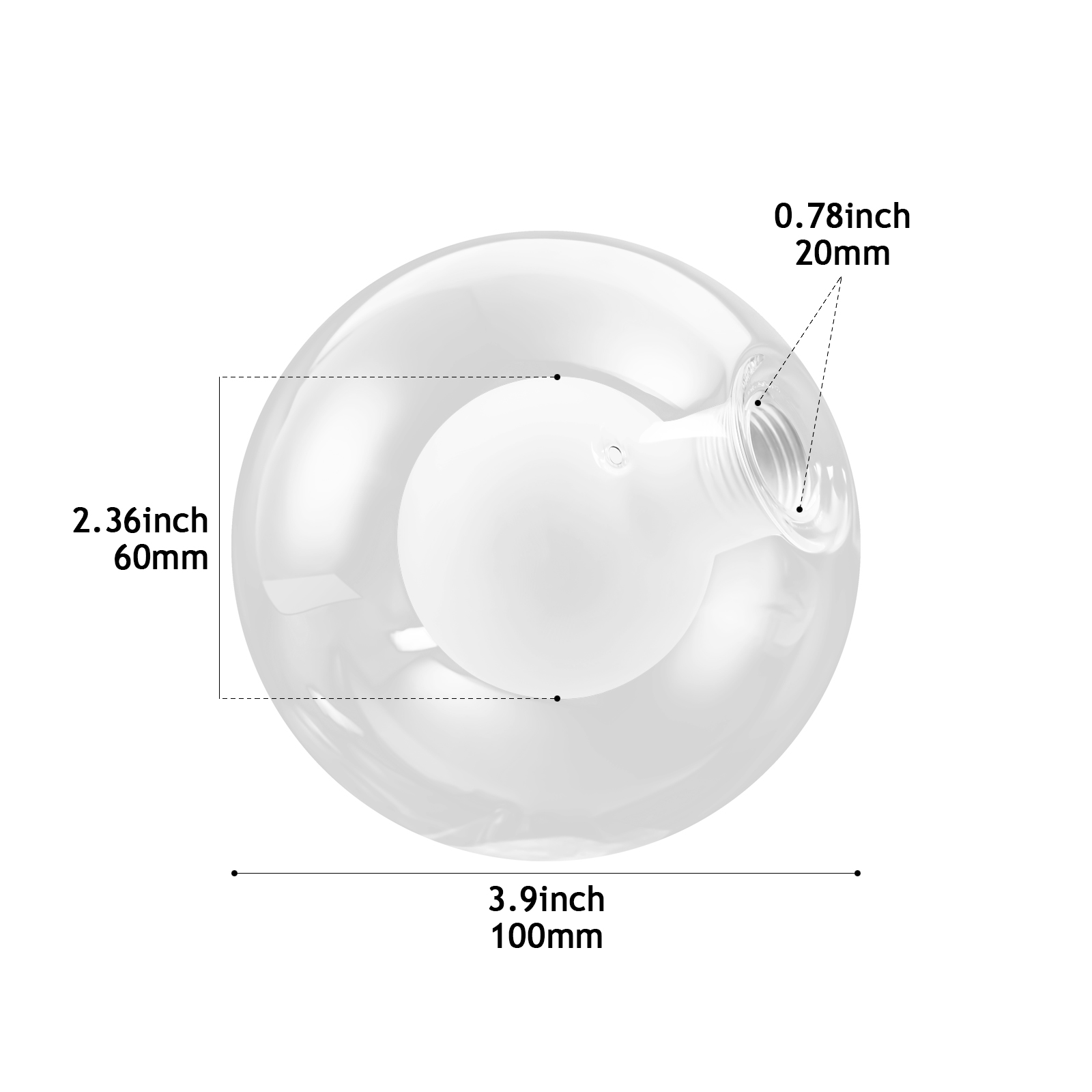 D10 Pyrex-style / borosilicate glass component