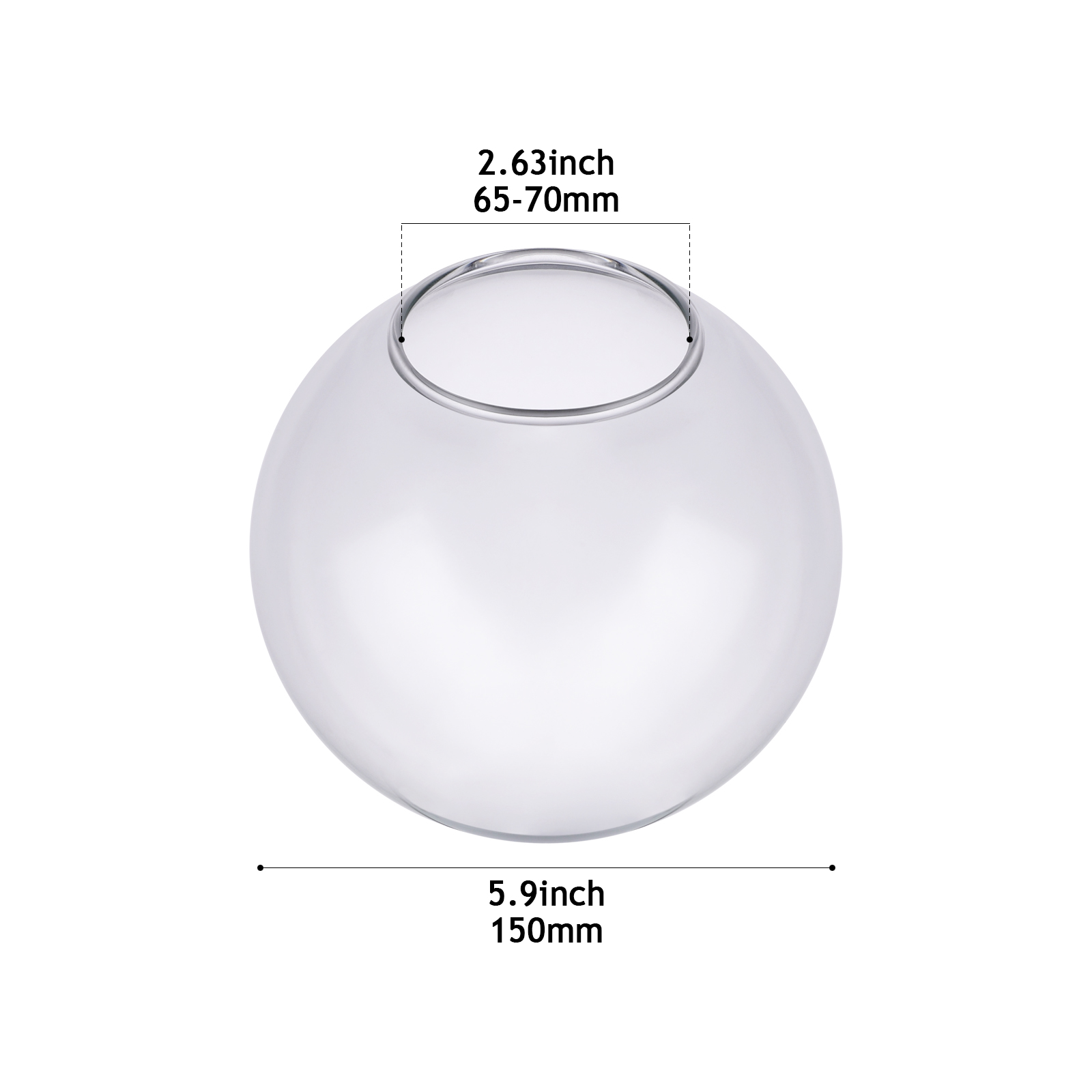 CY001-150 transparent glass shade