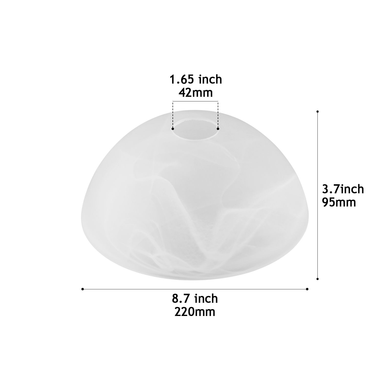 Alabaster Cup shape Glass Lamp glasses